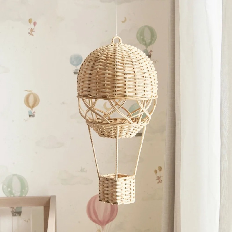 Rattan Plant Basket - 手作りラタン熱気球ハンギングバスケット子供部屋幼児教育施設装飾家の装飾