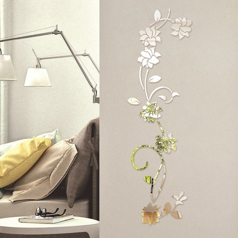 Home Decor Y2K - 3D DIY 花の形のアクリル壁デカール モダン クラシック 美的