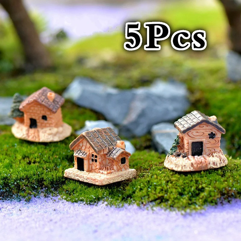 Home Decor Za - 5 ピース/セットミニドールハウスストーンハウス樹脂装飾家庭や庭の DIY 装飾 (スタイルランダム)