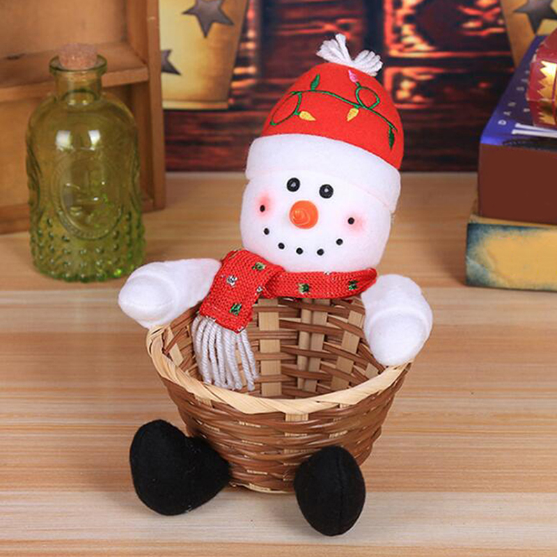 クリスマスデコレーション エルク 雪だるま サンタクロース  - Rattan Plant Basket のレビューと価格