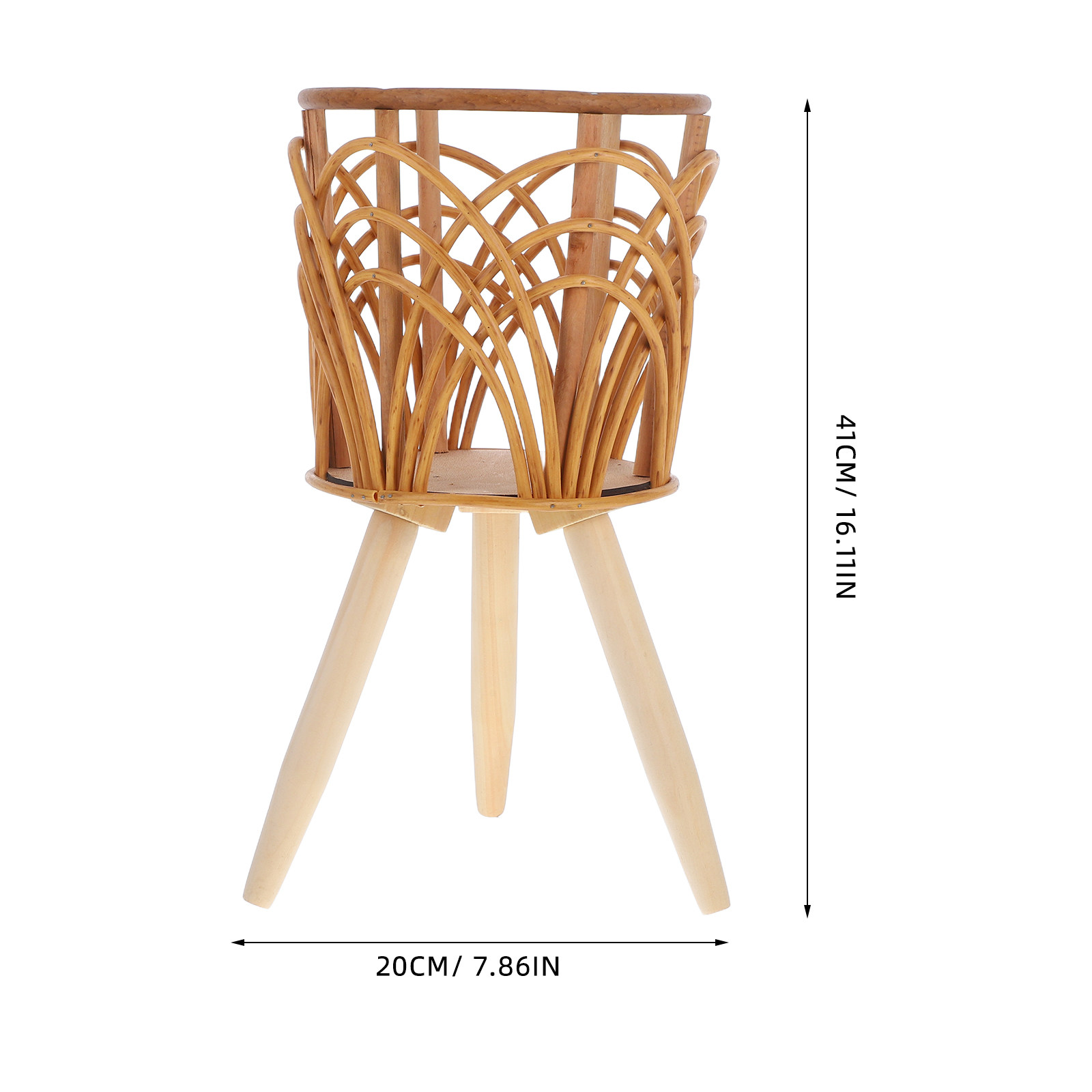 木製ラタン製プランターバスケットスタンド、木製植木鉢スタンド - Rattan Plant Basket のレビューと価格