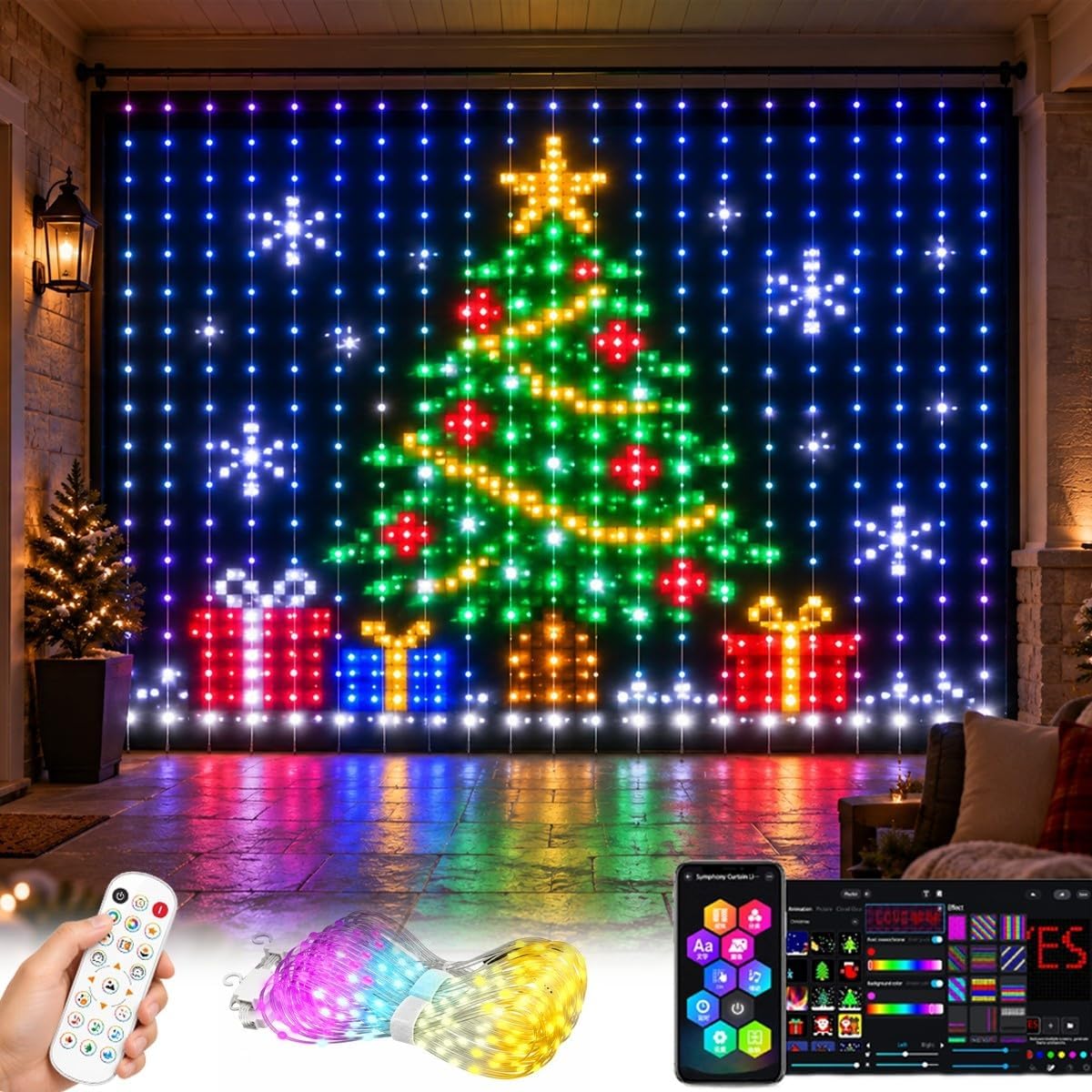 RGBクリスマスカーテンライト、DIYピクセルフェアリーライ - Home Decor Free App のレビューと価格
