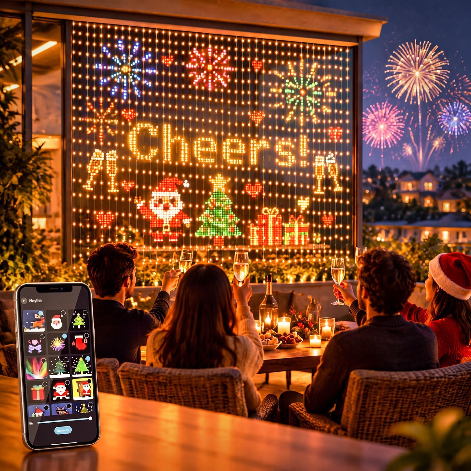 RGBクリスマスカーテンライト、DIYピクセルフェアリーライ - Home Decor Free App のレビューと価格