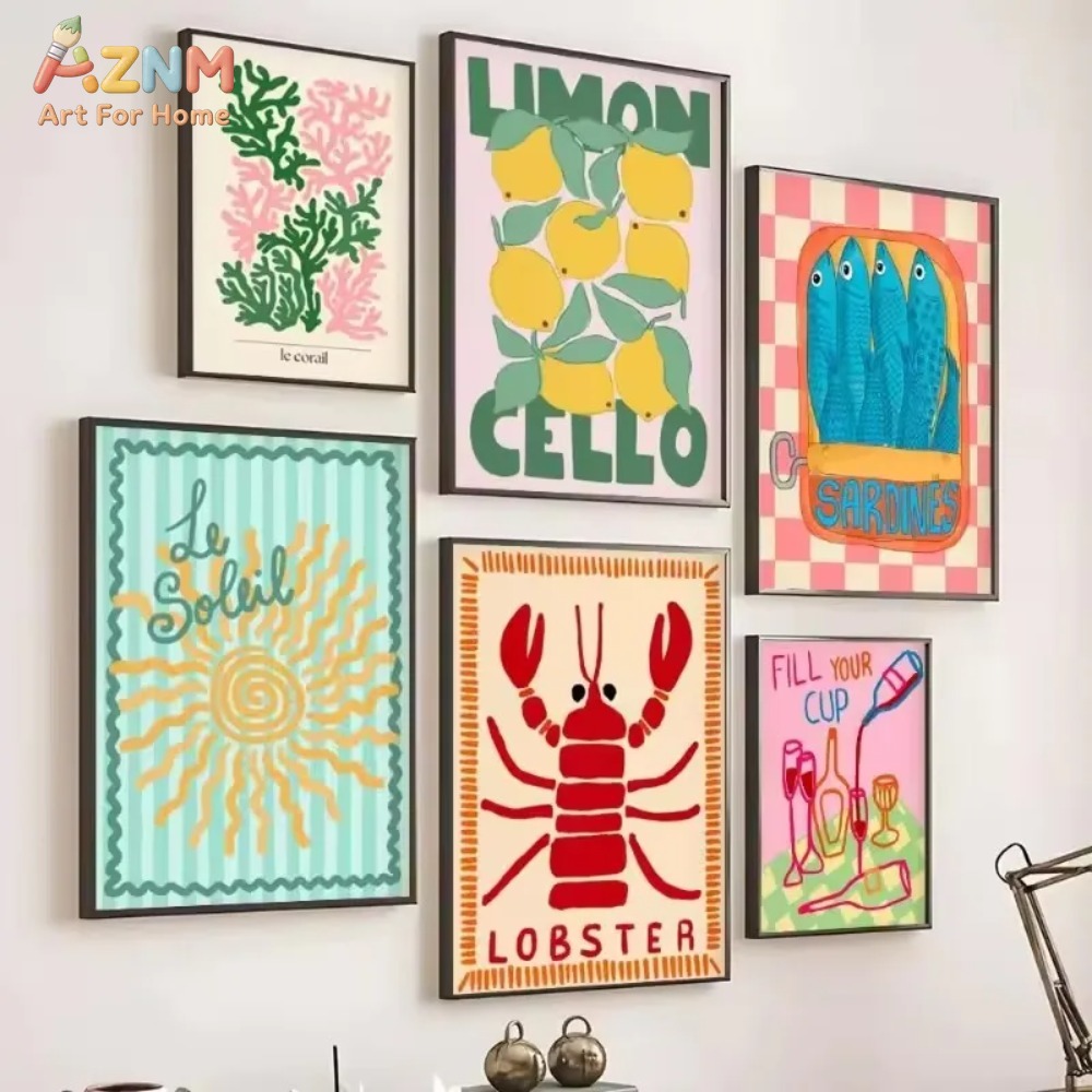 AZNM カラフルなサマーレモンロブスターシーフードカクテル - Home Decor Y2K のレビューと価格