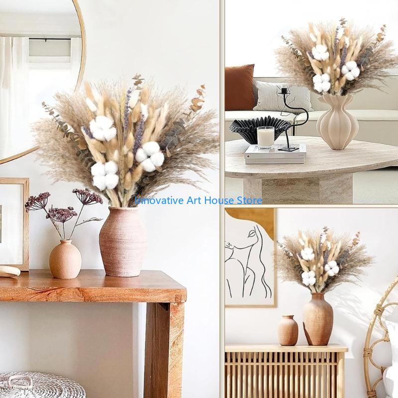 E1PC ハンドギャザー 86 個ドライフラワーバンドルナチ - Pampas Grass Decor のレビューと価格