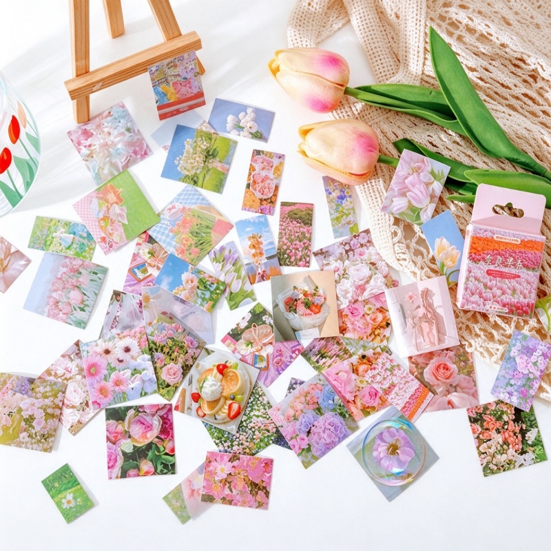 45個入り 春の花柄ステッカー DIY マガジンコラージュ  - Home Decor Magazine のレビューと価格